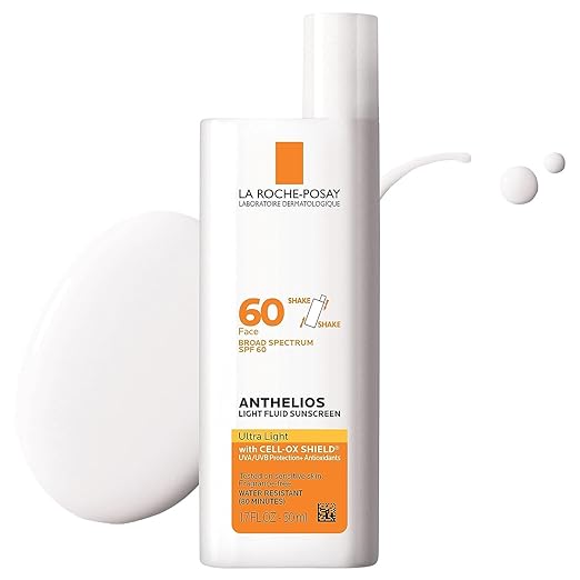 La Roche-Posay Anthelios Light Fluid Facial Sunscreen SPF 60 | Lightweight Sunscreen For Face