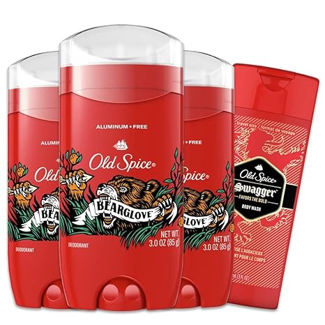 Old Spice Aluminum Free Deodorant for Men, Bearglove Scent, 48 Hr. Protection, 3 Oz (Pack of 3)