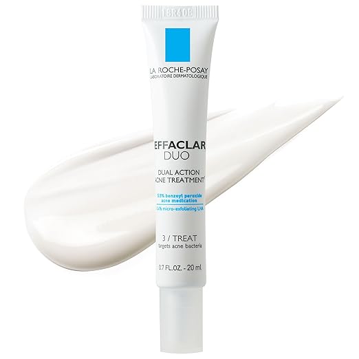 La Roche-Posay Effaclar Duo Dual Action Acne Spot Treatment Cream with Benzoyl Peroxide Acne Treatment for Acne and Blackheads