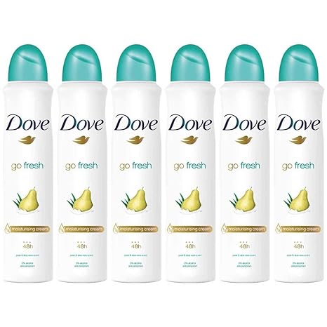 Dove 6 Pack Go Fresh Pear & Aloe Antiperspirant Deodorant Spray, 5.07 Ounce Each Compatible with Dove Go Fresh Pear & Aloe Antiperspirant Deodorant 150ml