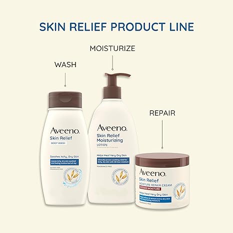 Aveeno Skin Relief 24-Hour Moisturizing Lotion for Sensitive Skin with Natural Shea Butter & Triple Oat Complex