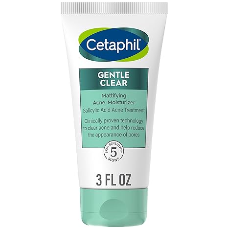 Cetaphil Face Moisturizer, Gentle Clear Mattifying Acne Moisturizer With 0.5% Salicylic Acid