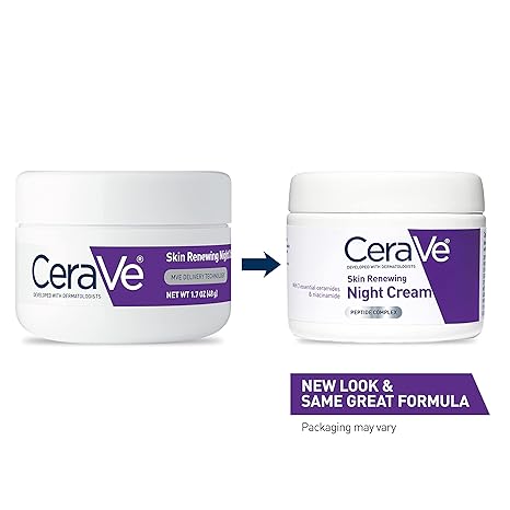 CeraVe Skin Renewing Night Cream | Niacinamide, Peptide Complex