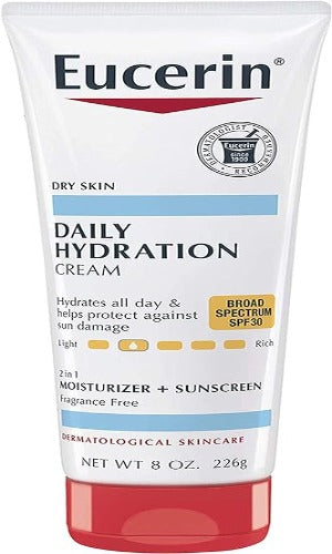 Eucerin Daily Hydration Broad Spectrum SPF 30 Sunscreen Body Cream for Dry Skin