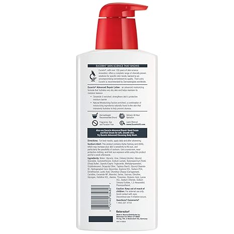 Eucerin Advanced Repair Body Lotion, Unscented Body Lotion for Dry Skin