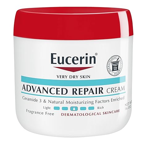 Eucerin Advanced Repair Body Cream, Fragrance Free Body Cream for Dry Skin, 16 Oz Jar