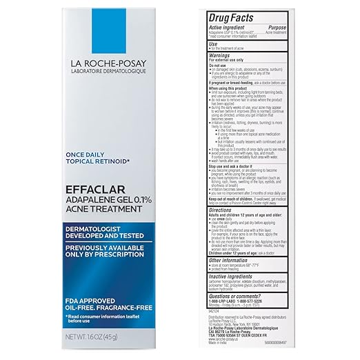 La Roche-Posay Effaclar Adapalene Gel 0.1% Acne Treatment