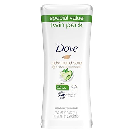 Dove Go Fresh Antiperspirant Deodorant, Cool Essentials 2.6 oz, 2 Pack