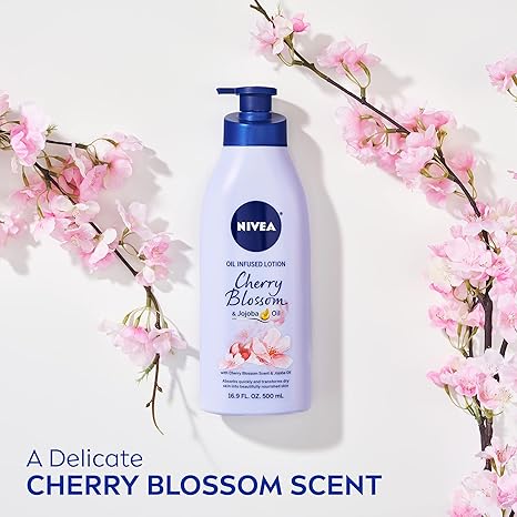 Nivea Oil Infused Body Lotion, Cherry Blossom Lotion with Jojoba Oil