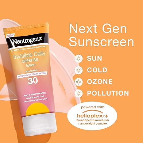 Neutrogena Invisible Daily Defense Sunscreen Lotion, Broad Spectrum SPF 30